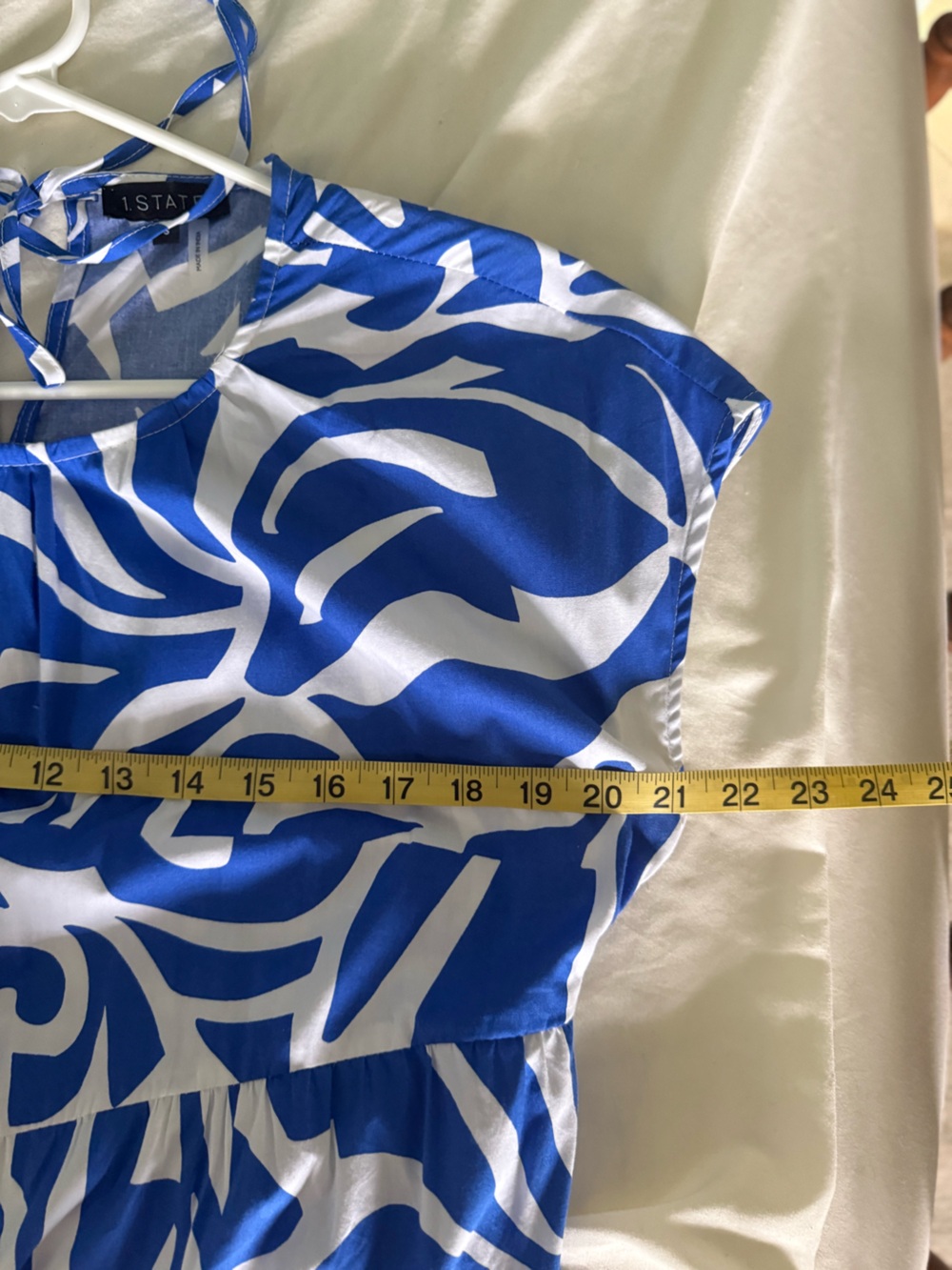 1. State Blue & White Abstract Print Maxi Dress - Picture 6 of 6
